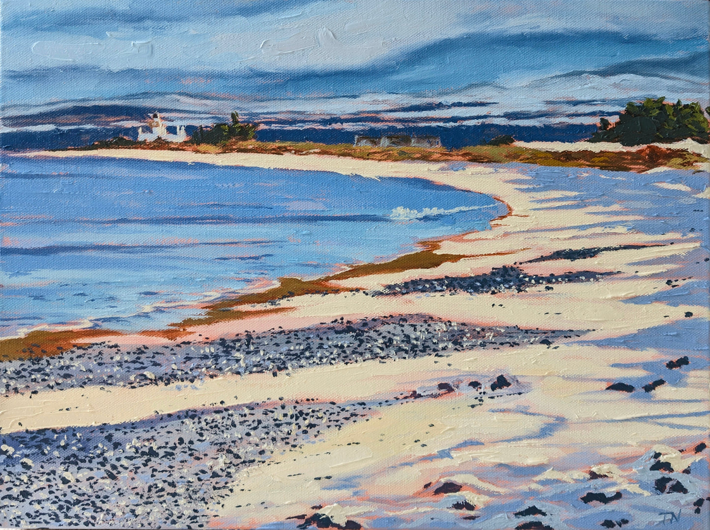 Winter Snow, Rosemarkie Beach A4 print