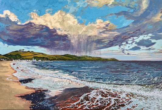 A4 print " Summer Rain, Rosemarkie Beach "